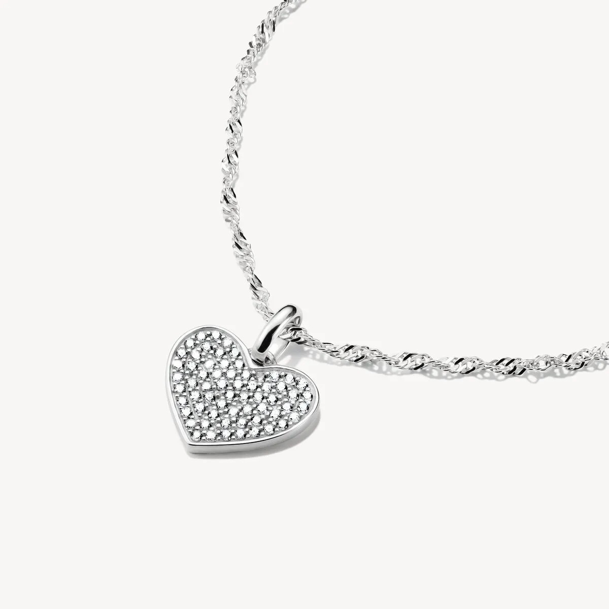 Thomas Sabo Sterling Silver White Zirconia Pav-Heart Connect Charm