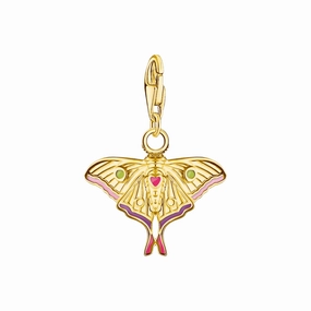 Thomas Sabo - Charm CZ Colorful Moth Gold Plated