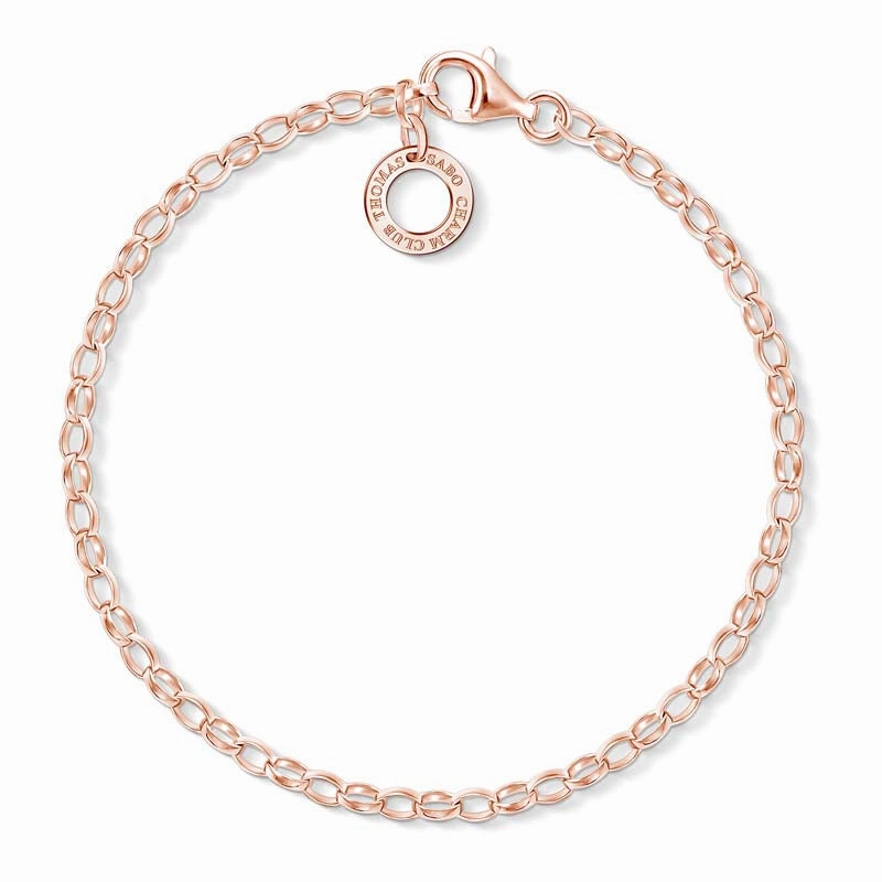 Thomas Sabo Charm Club Rose Gold Plated Belcher Charm Bracelet - Large (18.5cm)