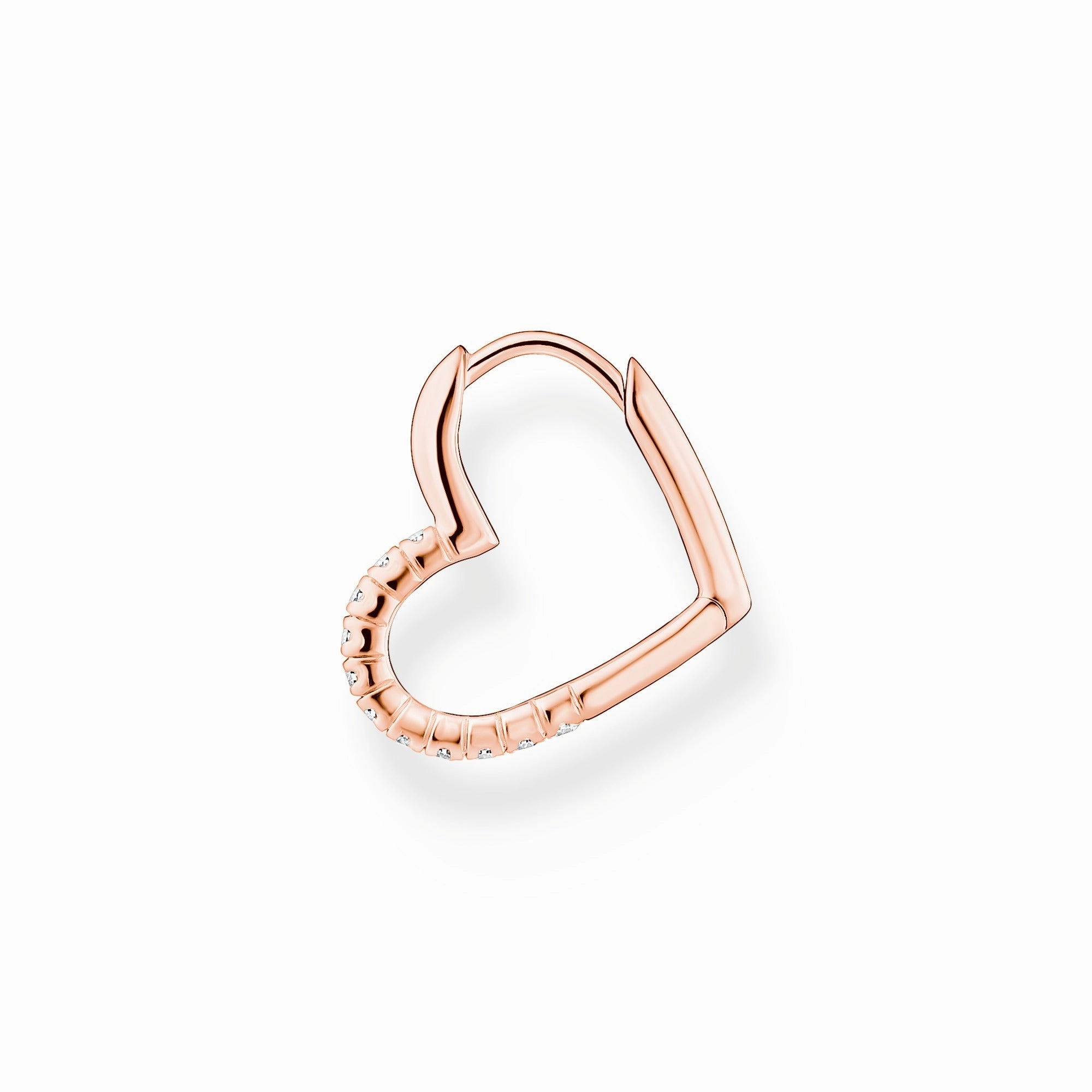 Thomas Sabo Charm Club Rose Gold Plated Sterling Silver Heart Hoop Earring