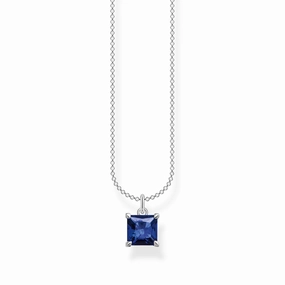 Thomas Sabo Charm Club Sterling Silver Blue Stone Necklace