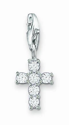 Thomas Sabo Charm Club Sterling Silver Cubic Zirconia Cross Charm