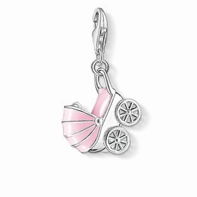 Thomas Sabo Charm Club Sterling Silver Enamel Pink Pram Charm D