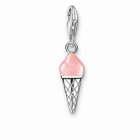 Thomas Sabo Charm Club Sterling Silver Pink Ice Cream Cone Charm