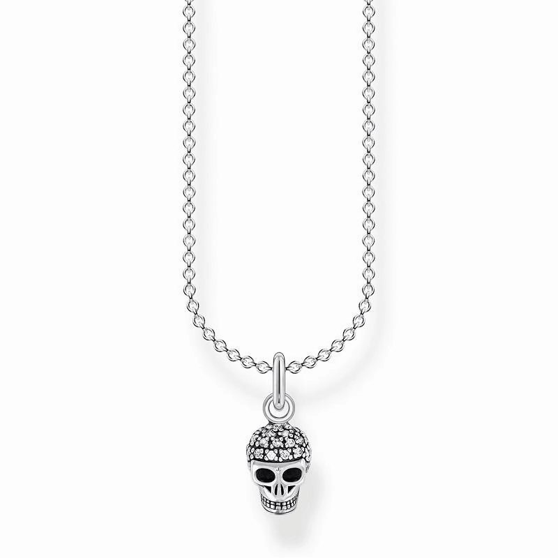 Thomas Sabo Charm Club Sterling Silver Skull Necklace D