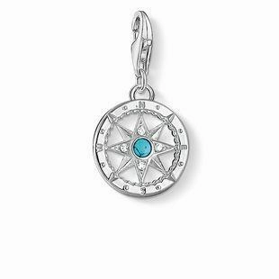 Thomas Sabo Charm Club Sterling Silver Turquoise Compass Charm