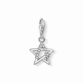 Thomas Sabo Charm Club Sterling Silver White Stone Star Charm D