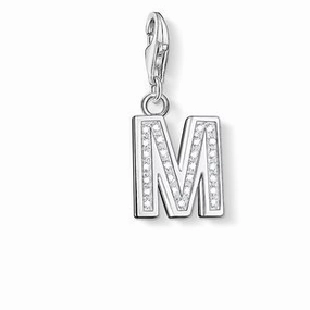 Thomas Sabo Charm Club Sterling Silver White Zirconia Letter M Charm D