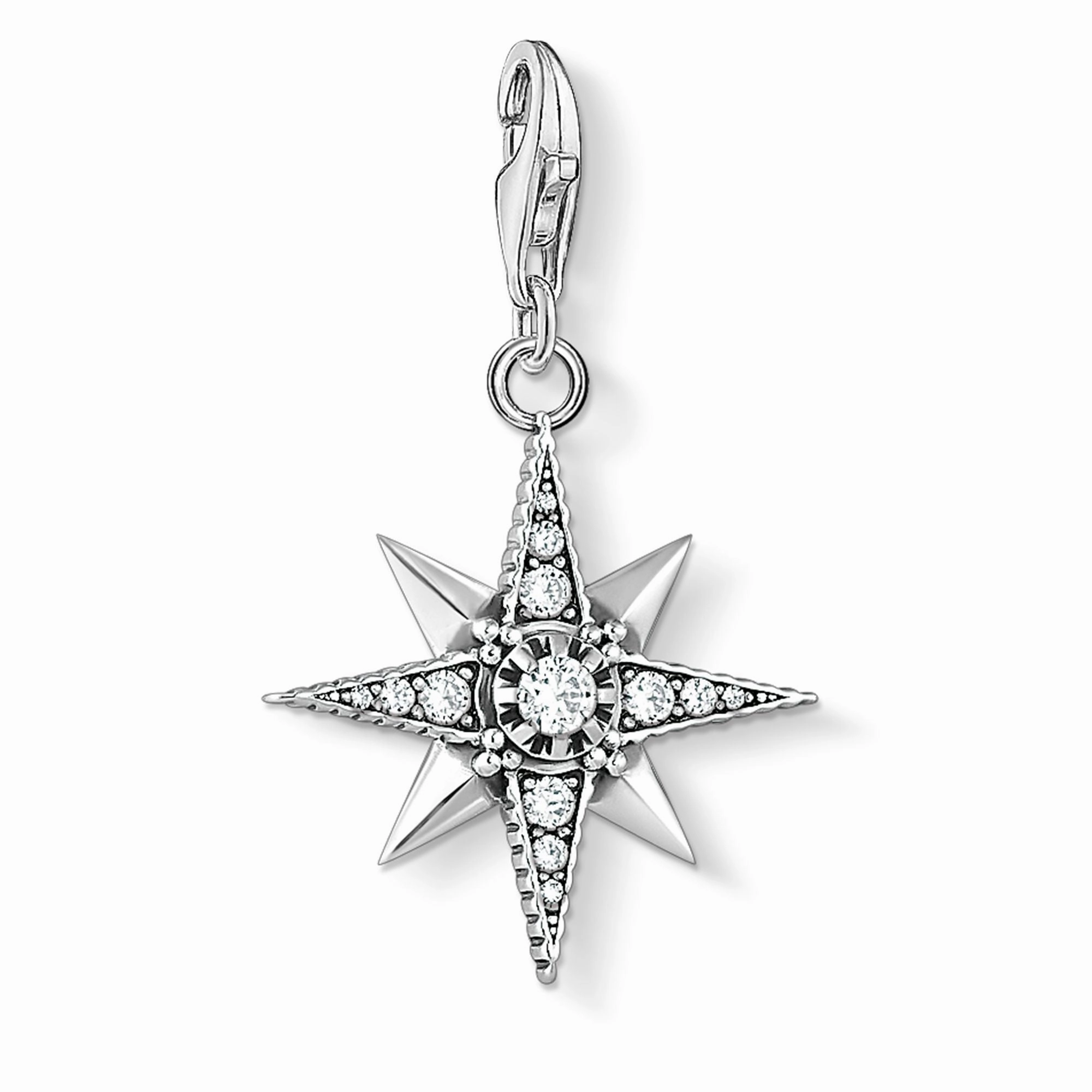 Thomas Sabo Charm Club Sterling Silver Zirconia Royalty Star Charm