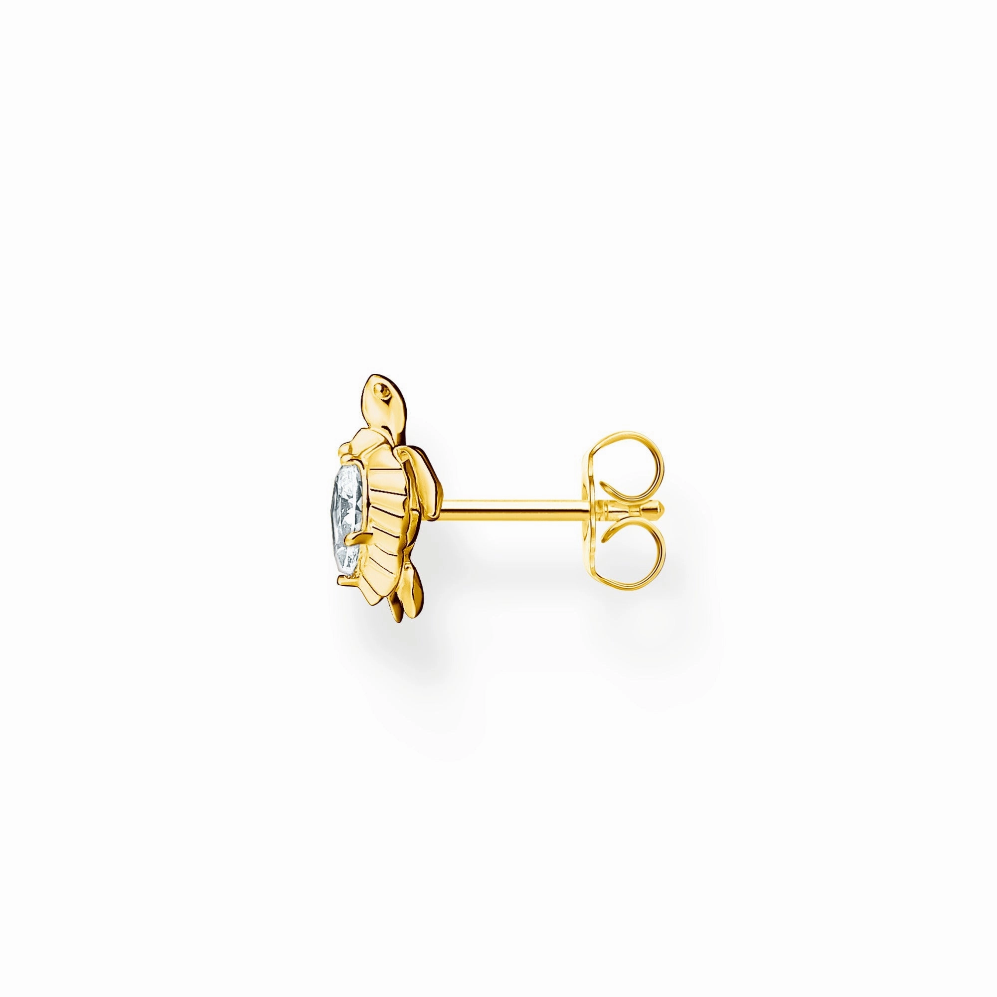 Thomas Sabo Charm Club Yellow Gold Plated Sterling Silver Turtle Single Ear Stud