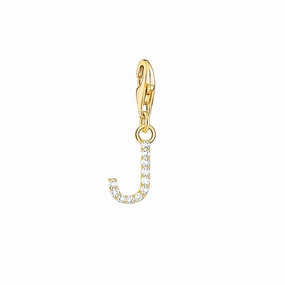 Thomas Sabo Charmista Gold Plated Sterling Silver Letter J Charm Pendant