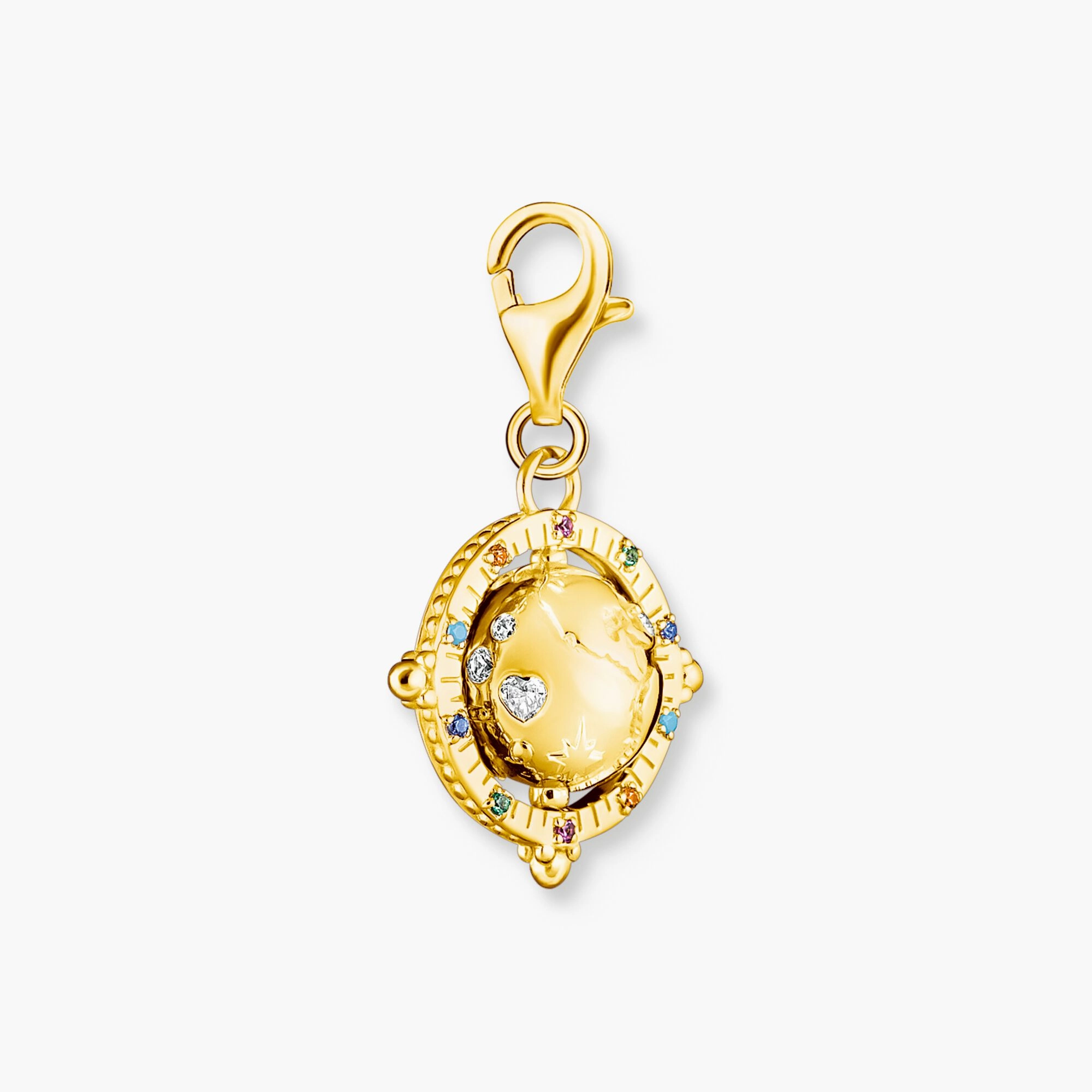 Thomas Sabo Colourful Globe Gold Plated Pendant Charm