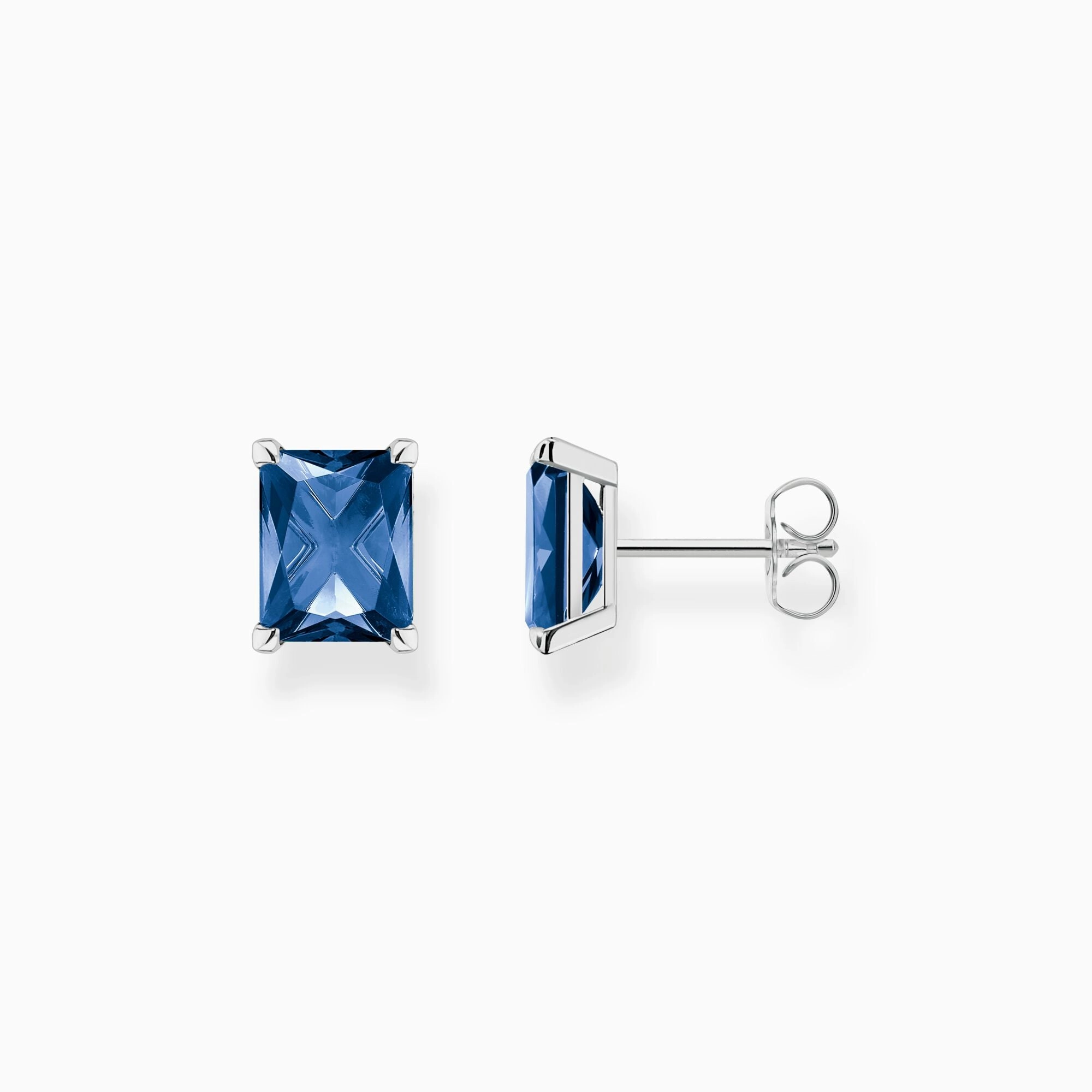 Thomas Sabo Ear studs with blue stone silver