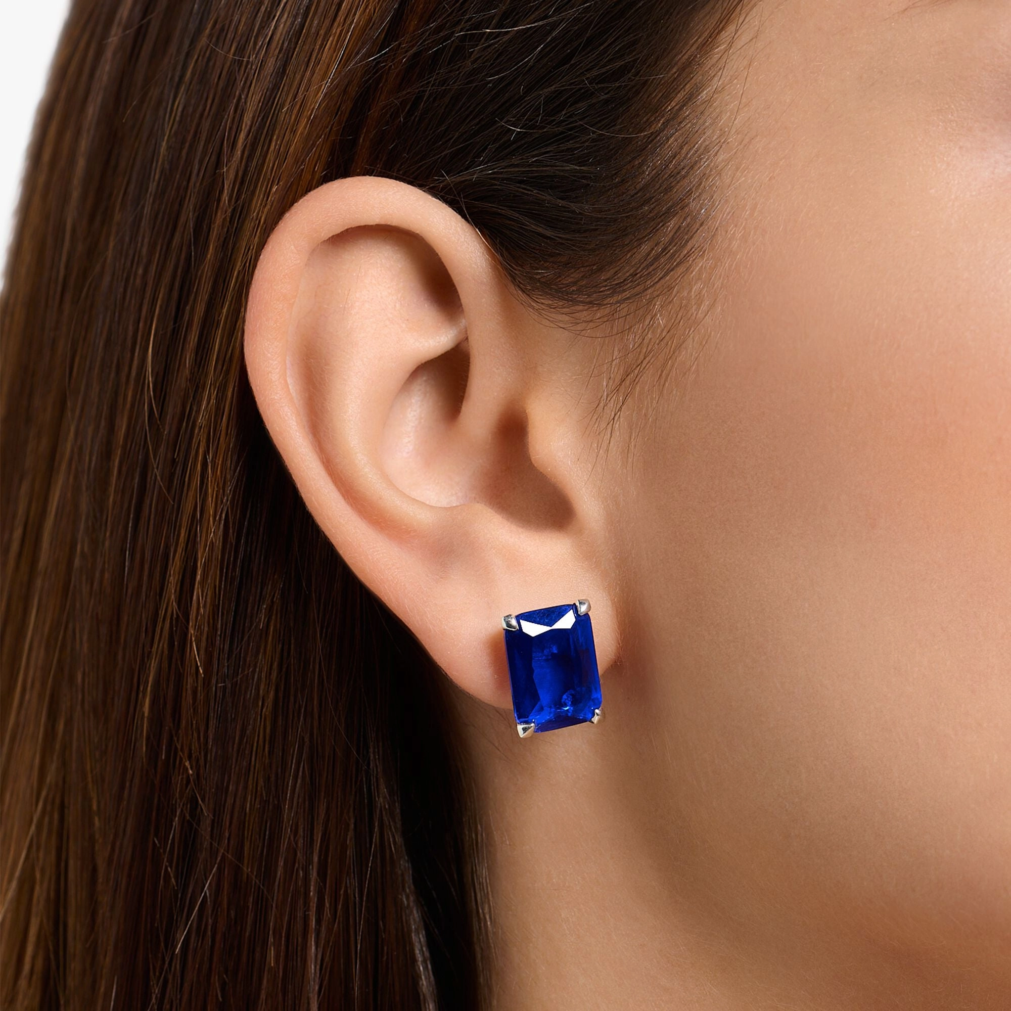 Thomas Sabo Ear studs with blue stone silver