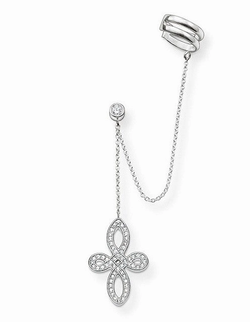 Thomas Sabo Earrings Glam & Soul Pave Love Knot Ear Cuff Silver D