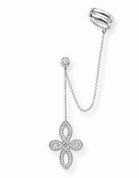 Thomas Sabo Earrings Glam & Soul Pave Love Knot Ear Cuff Silver D