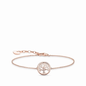 Thomas Sabo Glam & Soul Rose Gold Plated Silver Tree of Love Bracelet