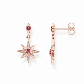 Thomas Sabo Glam & Soul Rose Gold Vermeil Pink Zirconia Star Earrings