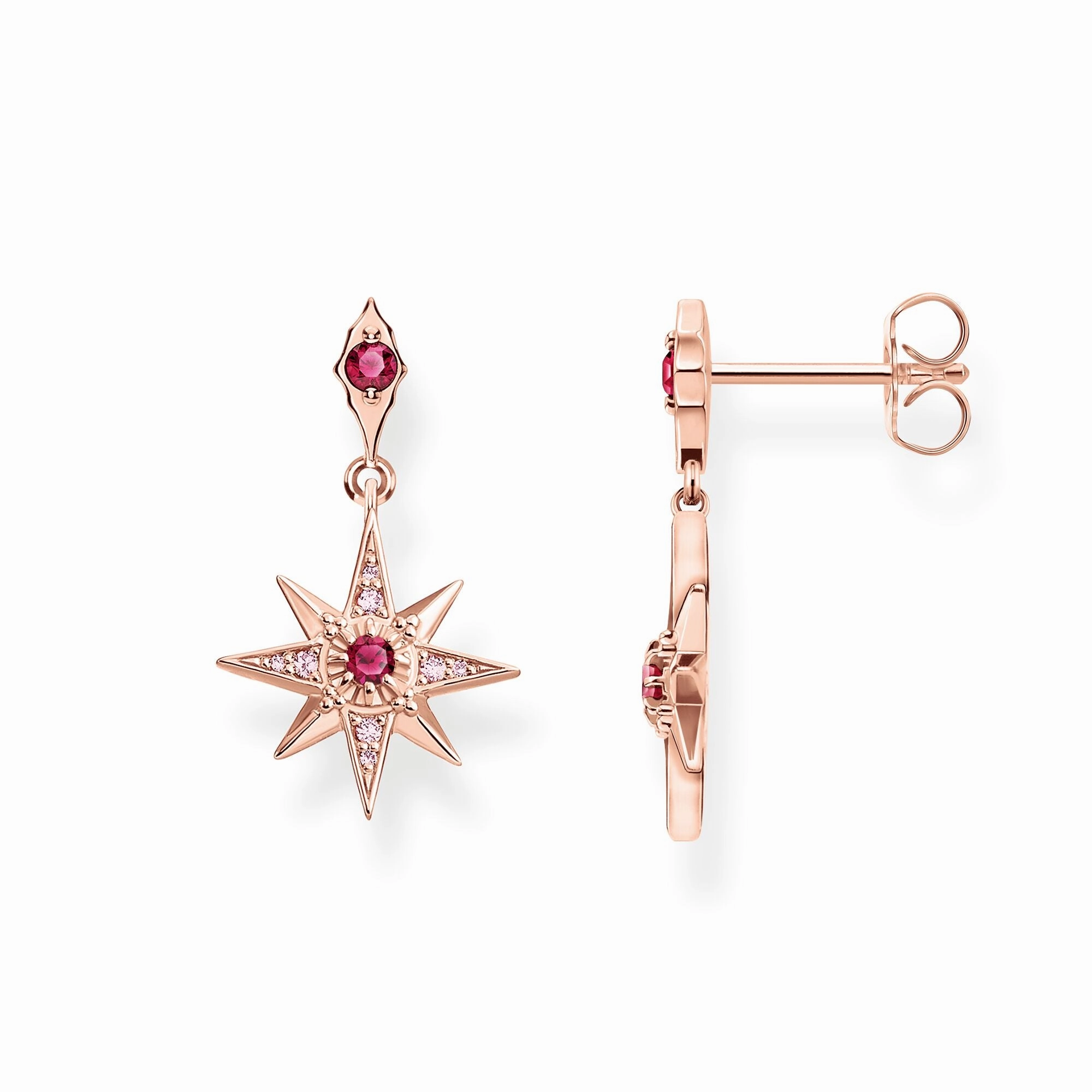 Thomas Sabo Glam & Soul Rose Gold Vermeil Pink Zirconia Star Earrings