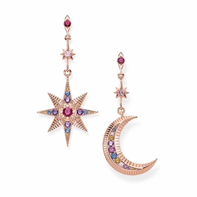 Thomas Sabo Glam & Soul Rose Gold Vermeil Royalty Moon and Star Earrings