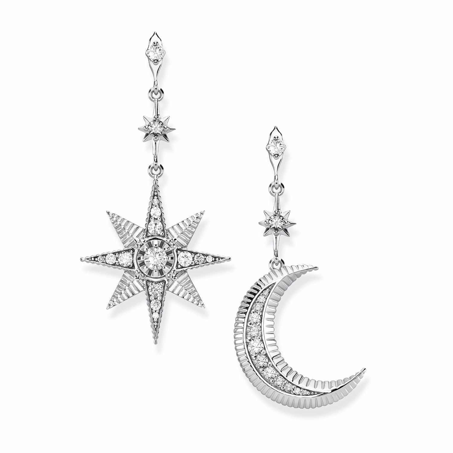 Thomas Sabo Glam & Soul Sterling Silver Royalty Moon and Star Earrings
