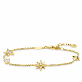 Thomas Sabo Glam & Soul Yellow Gold Plated Silver CZ Magic Stars Bracelet