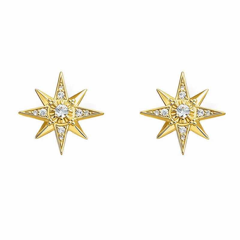 Thomas Sabo Glam & Soul Yellow Gold Plated Silver CZ Magic Stars Earrings