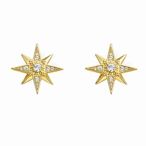 Thomas Sabo Glam & Soul Yellow Gold Plated Silver CZ Magic Stars Earrings