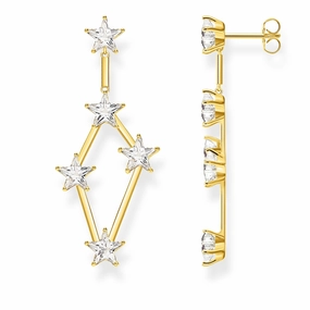 Thomas Sabo Glam & Soul Yellow Gold Vermeil CZ Stars Drop Earrings