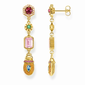 Thomas Sabo Glam & Soul Yellow Gold Vermeil Scarab Drop Earrings