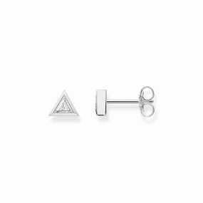 Thomas Sabo Glam And Soul Sterling Silver White Triangle Stud Earrings