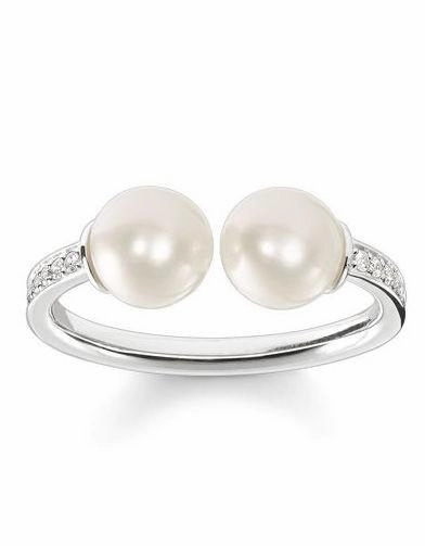 Thomas Sabo Glam And Soul Sterling Silver White Zirconia Pearl Ring D