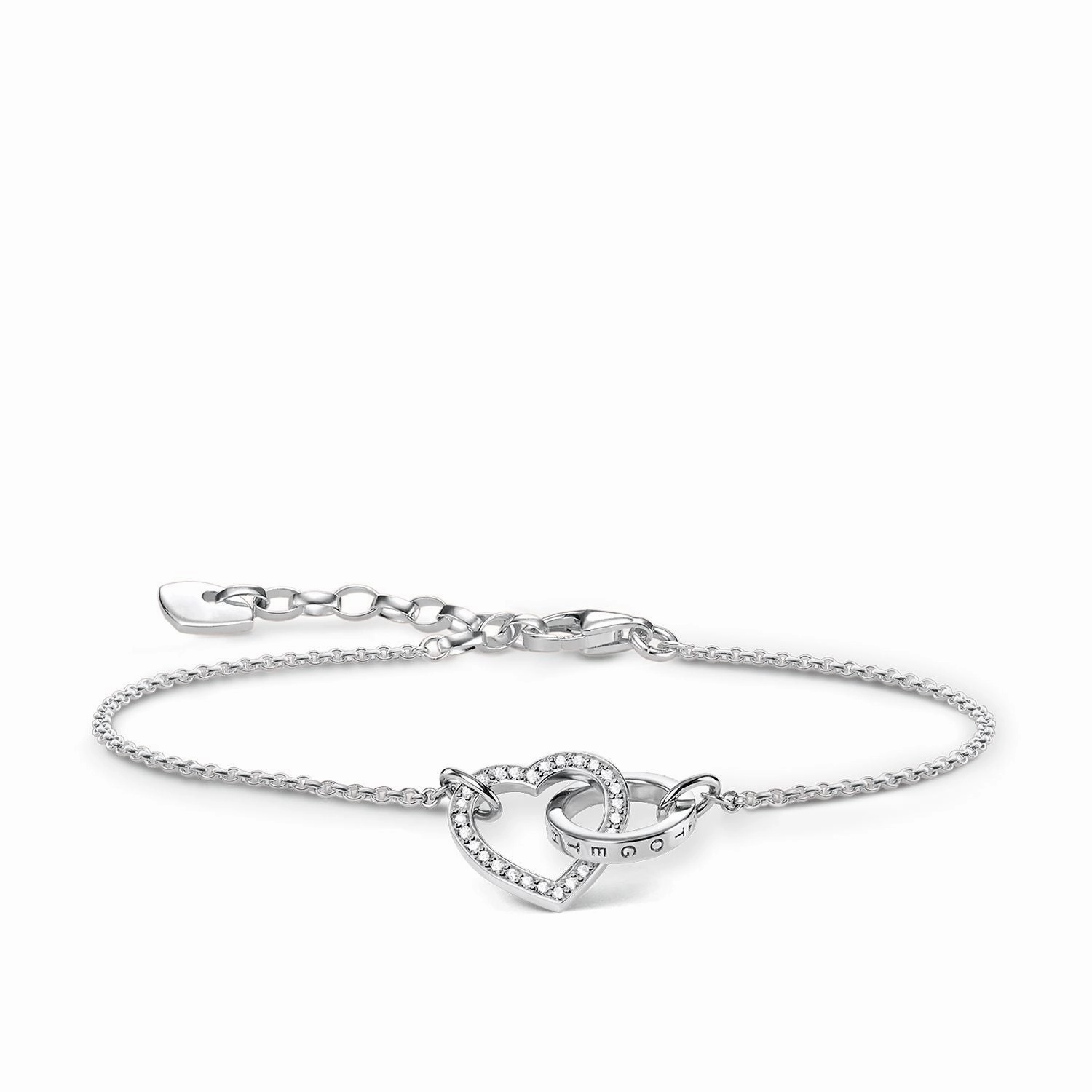 Thomas Sabo Glam And Soul Sterling Silver Zirconia Together Forever Heart Bracelet