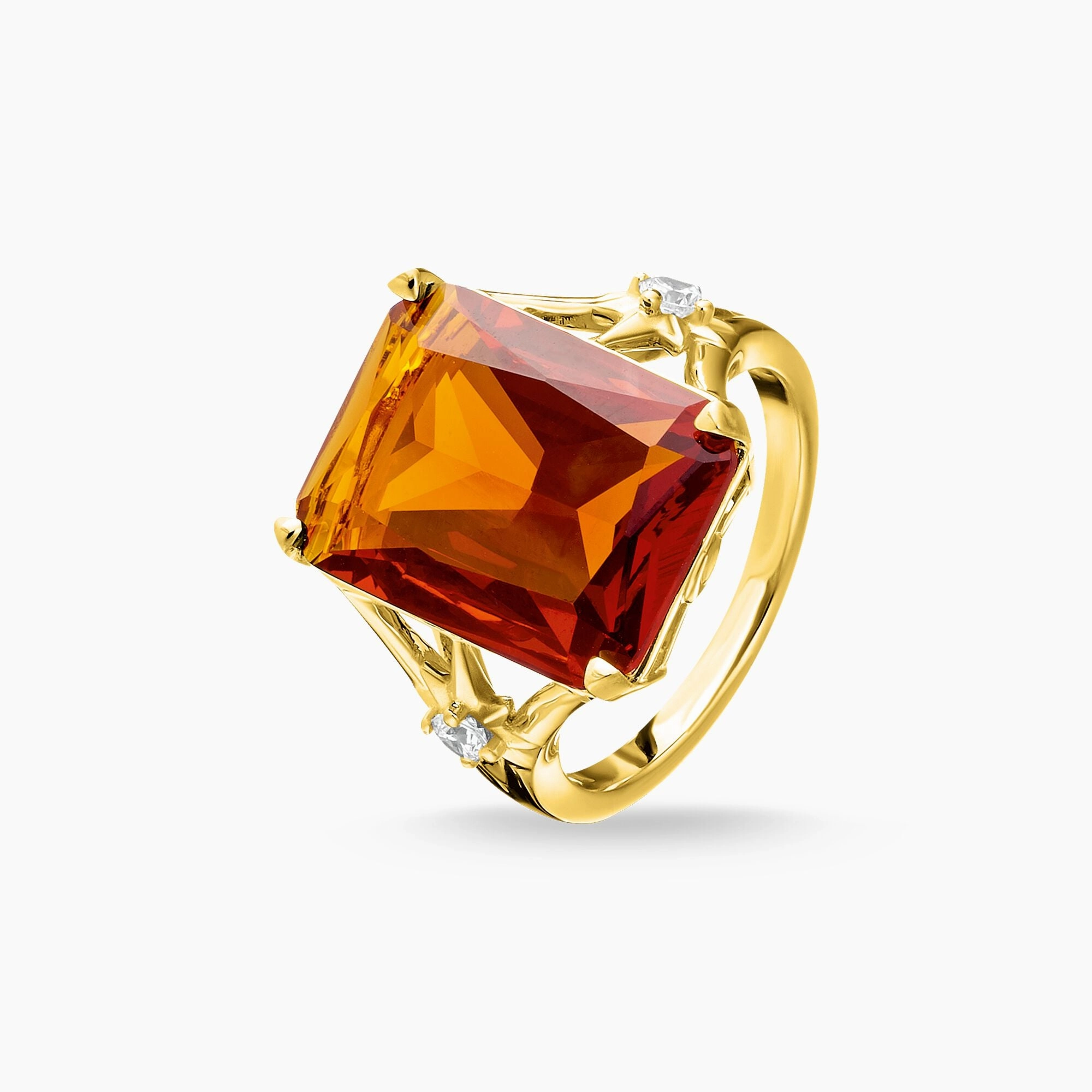 Thomas Sabo Large Orange Stone and Stars Ring