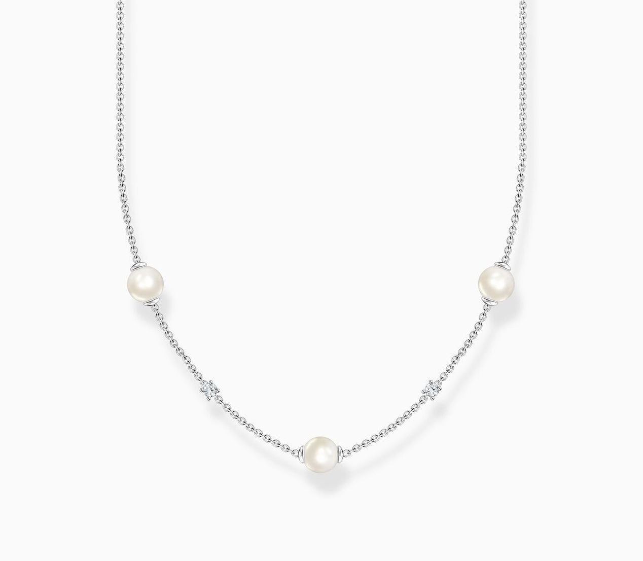 Thomas Sabo Pearl and White Stone Necklace
