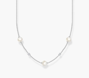 Thomas Sabo Pearl and White Stone Necklace