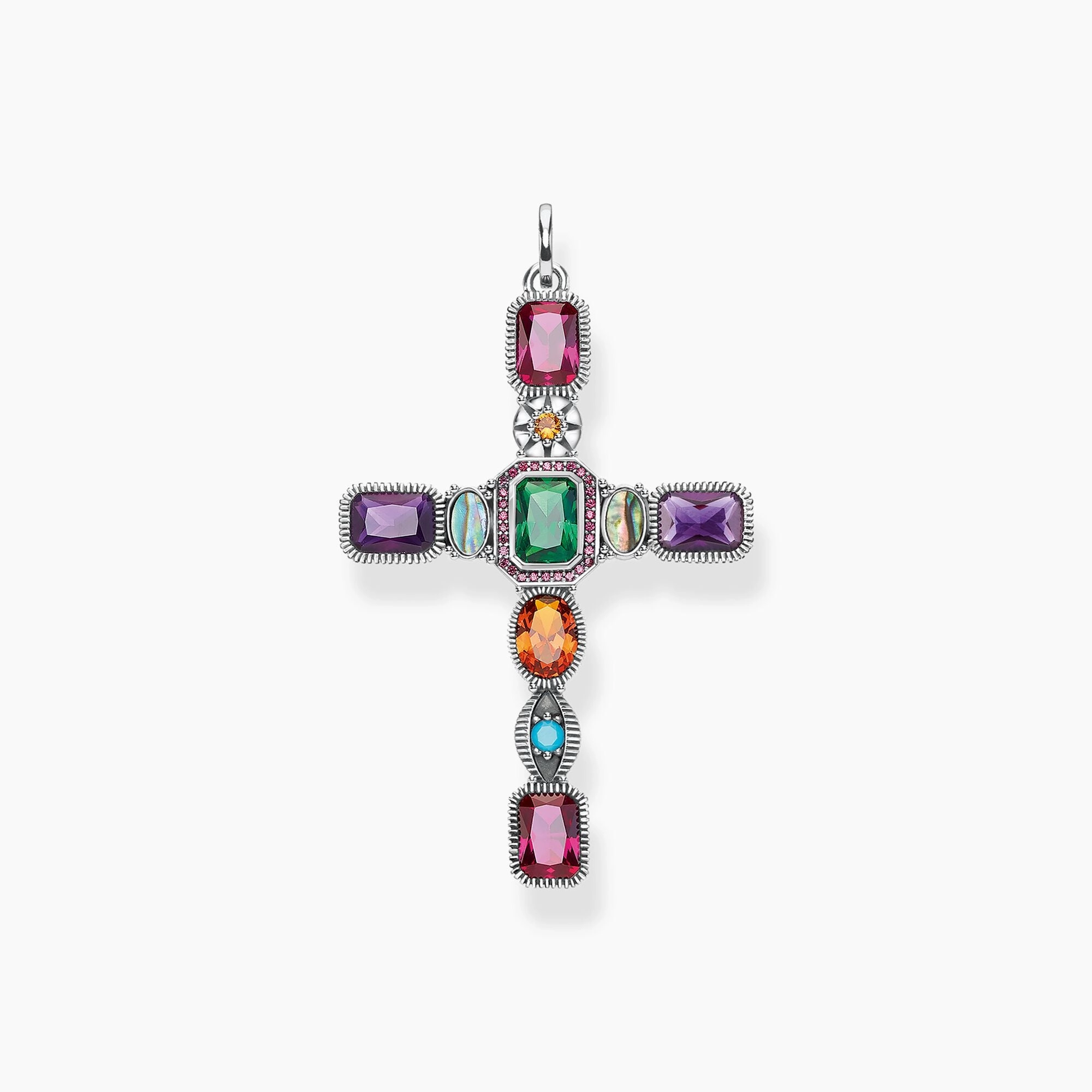 Thomas Sabo Pendant Cross Colourful Stones