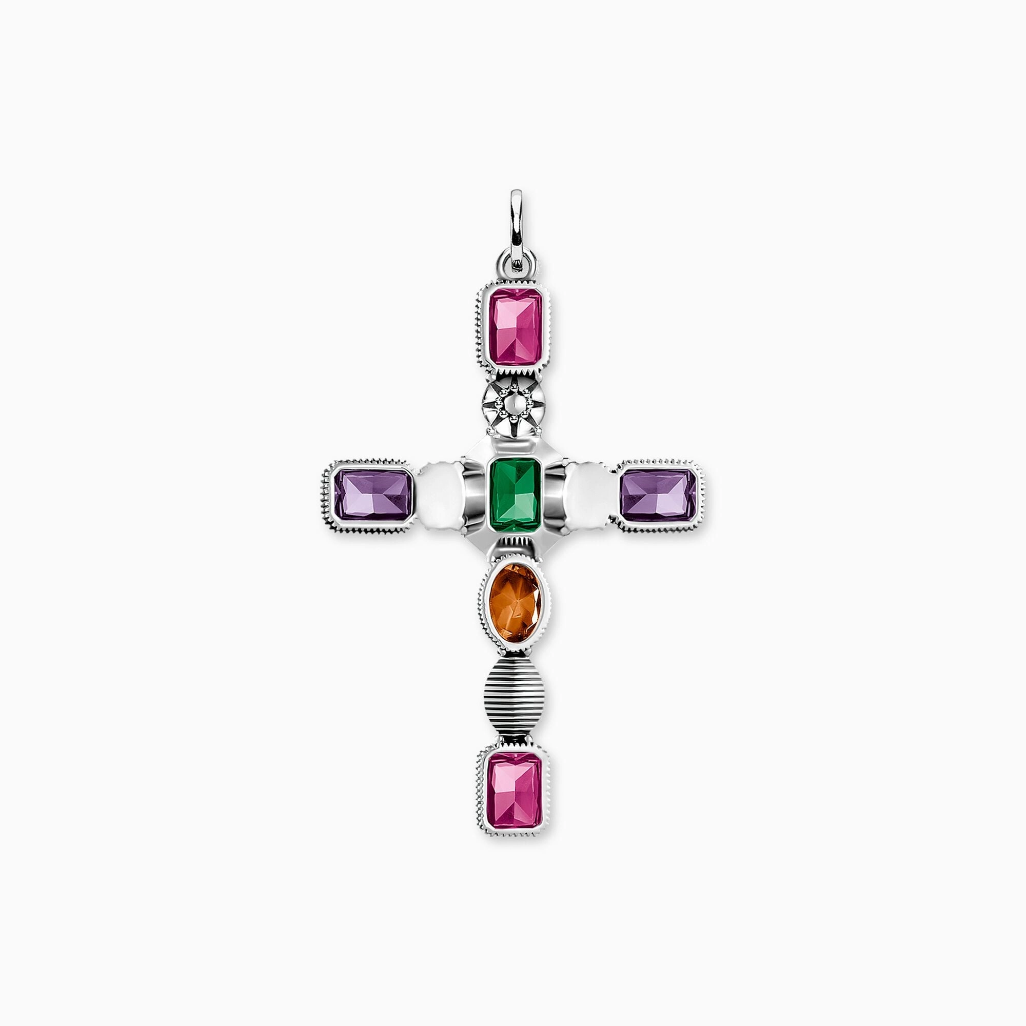 Thomas Sabo Pendant Cross Colourful Stones