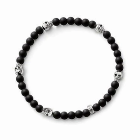 Thomas Sabo Rebel at Heart Obsidian Skull Bracelet