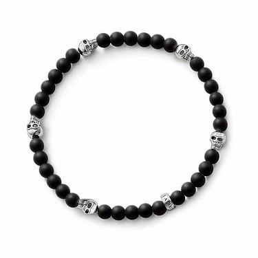 Thomas Sabo Rebel at Heart Obsidian Skull Bracelet