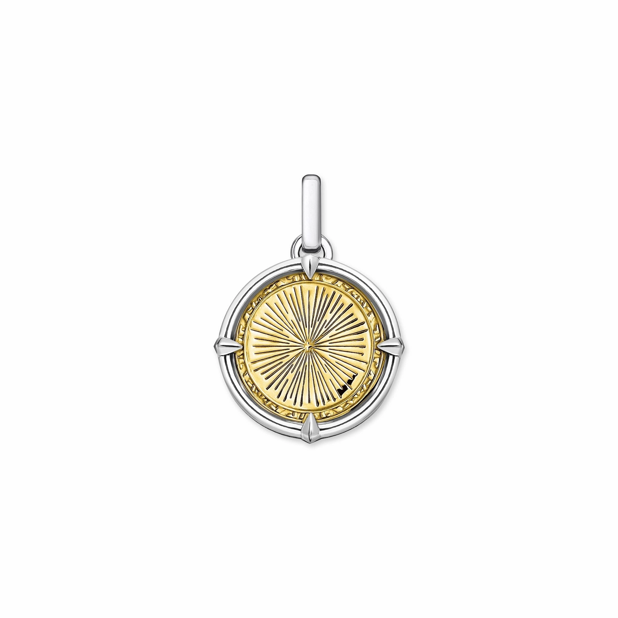 Thomas Sabo Rebel At Heart Sterling Silver Yellow Gold Plated Love Faith Hope Pendant