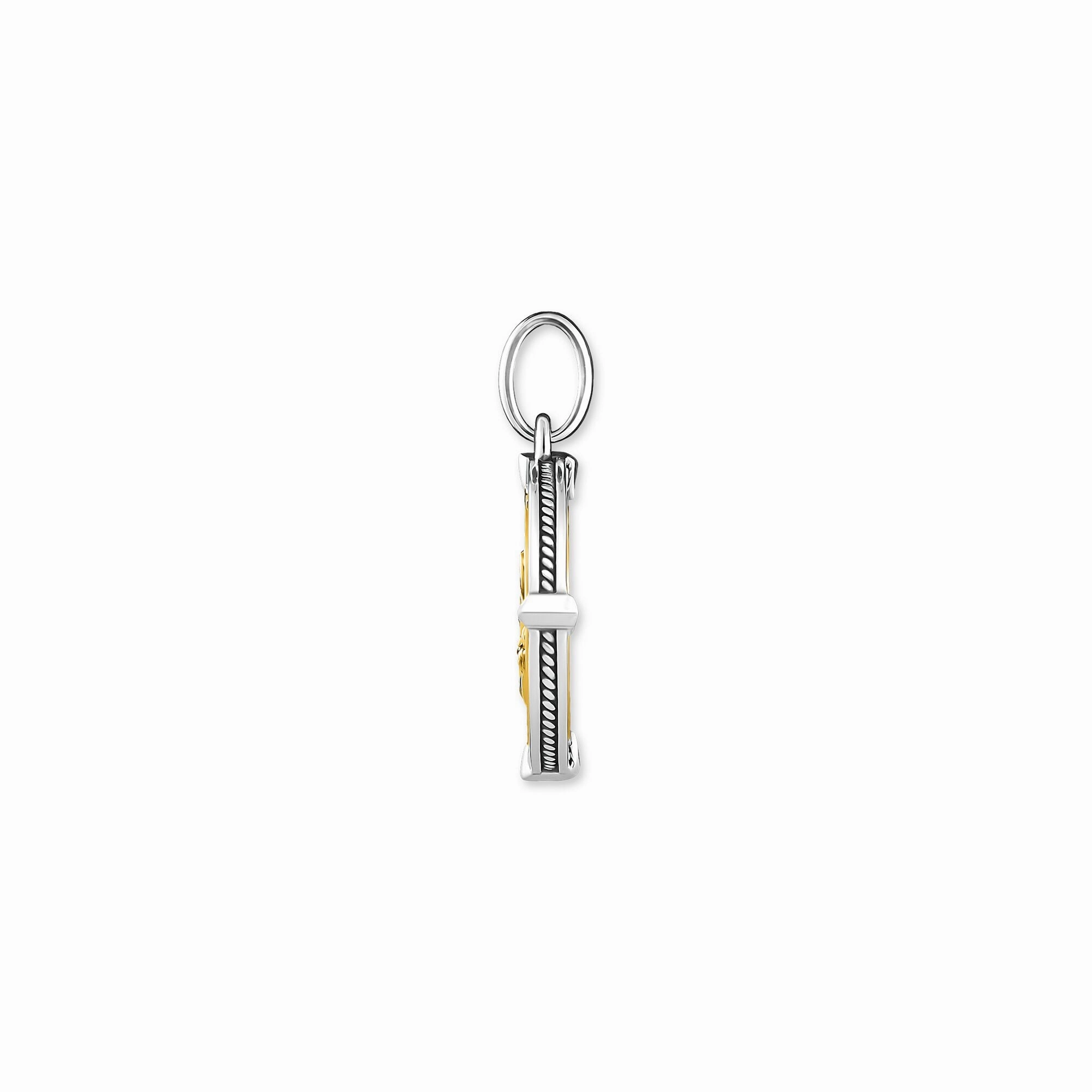 Thomas Sabo Rebel At Heart Sterling Silver Yellow Gold Plated Love Faith Hope Pendant