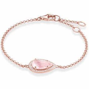 Thomas Sabo Rose Gold & Quartz Pear Shape Pendant Bracelet