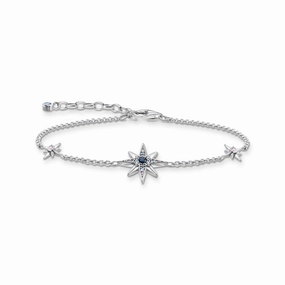 Thomas Sabo Royalty Sterling Silver Coloured Stone Star Bracelet