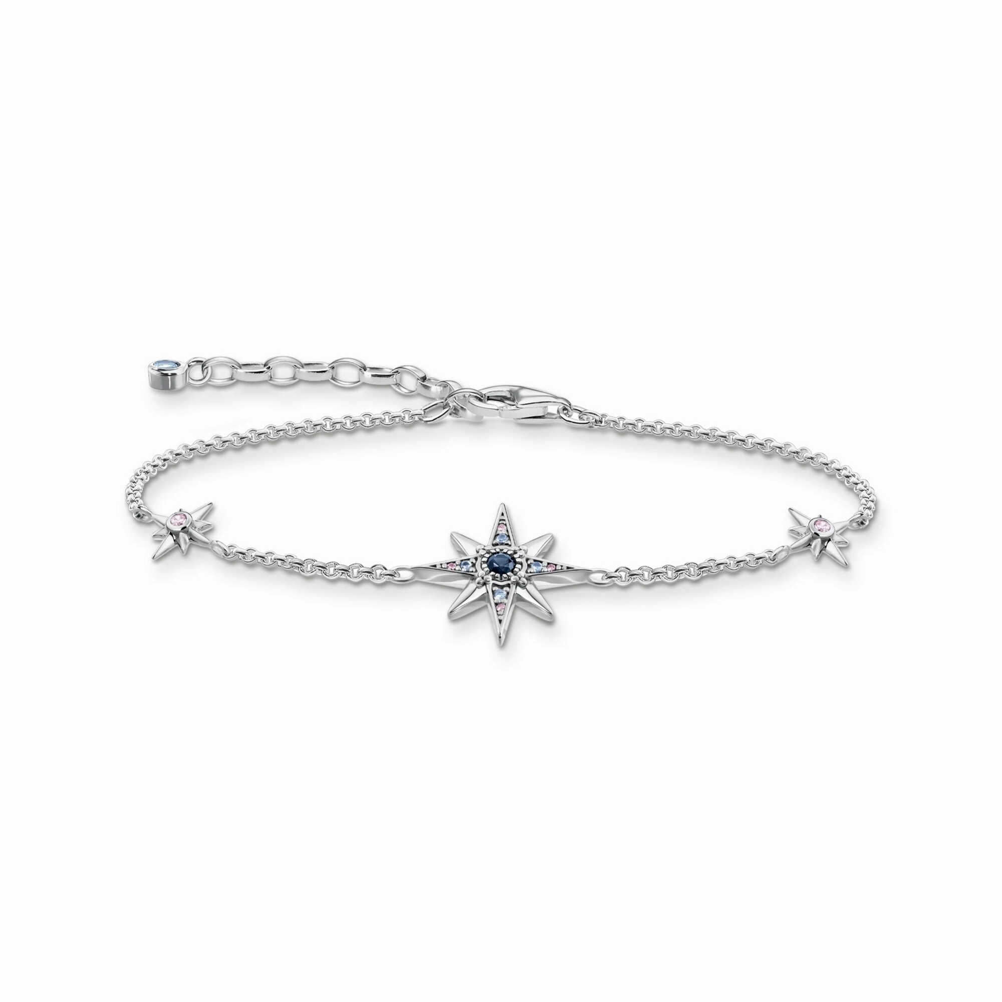 Thomas Sabo Royalty Sterling Silver Coloured Stone Star Bracelet