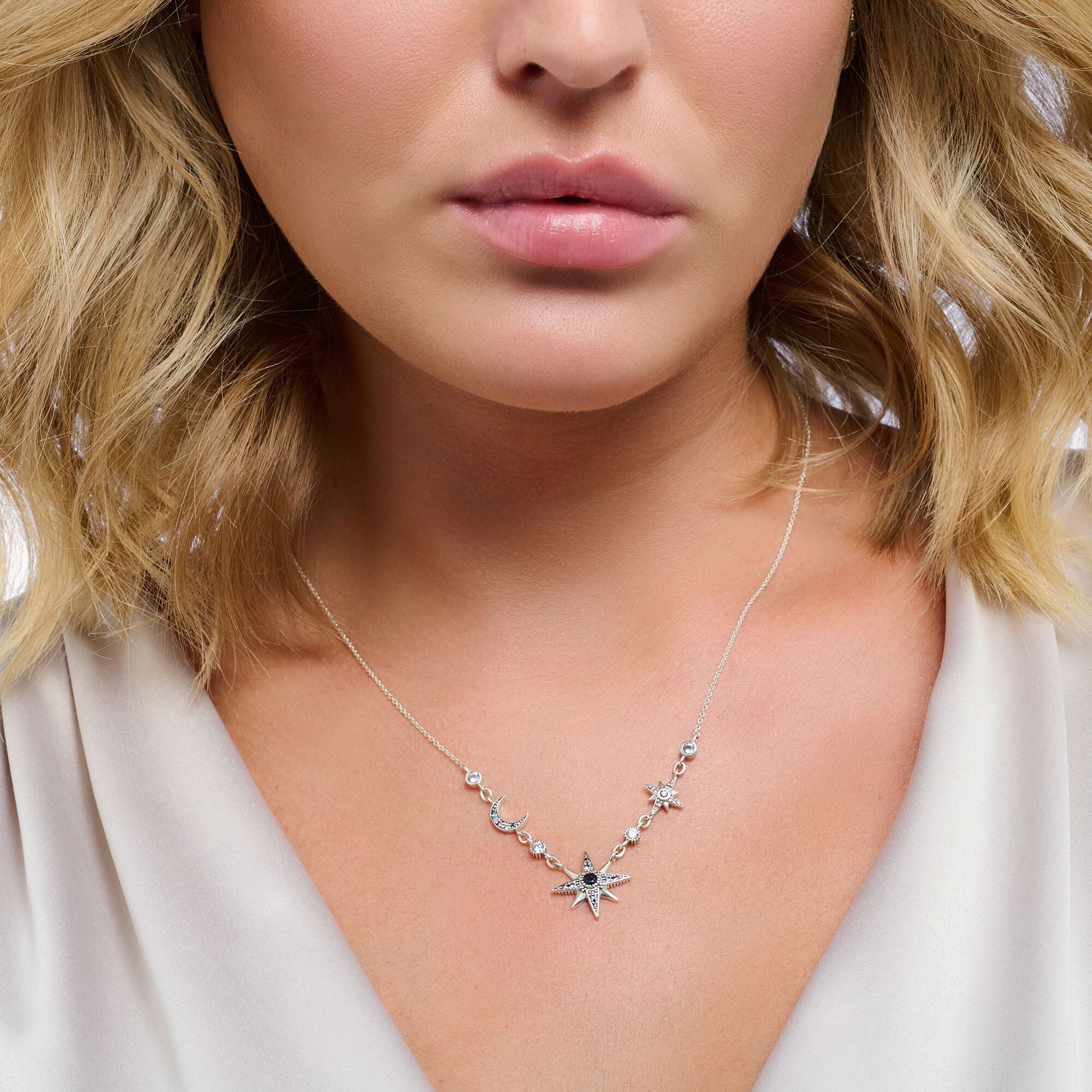 Thomas Sabo Royalty Sterling Silver Star and Moon Necklace