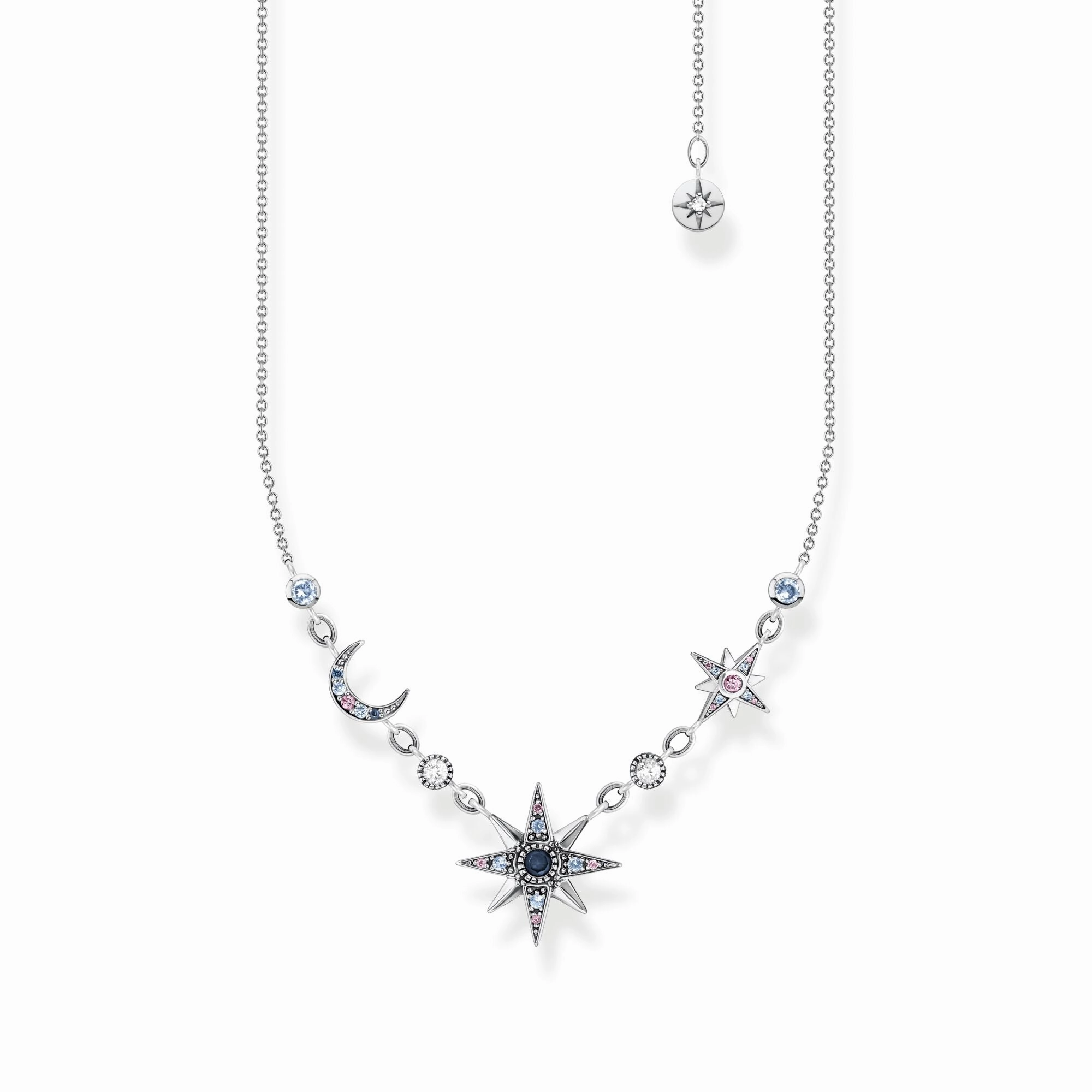 Thomas Sabo Royalty Sterling Silver Star and Moon Necklace