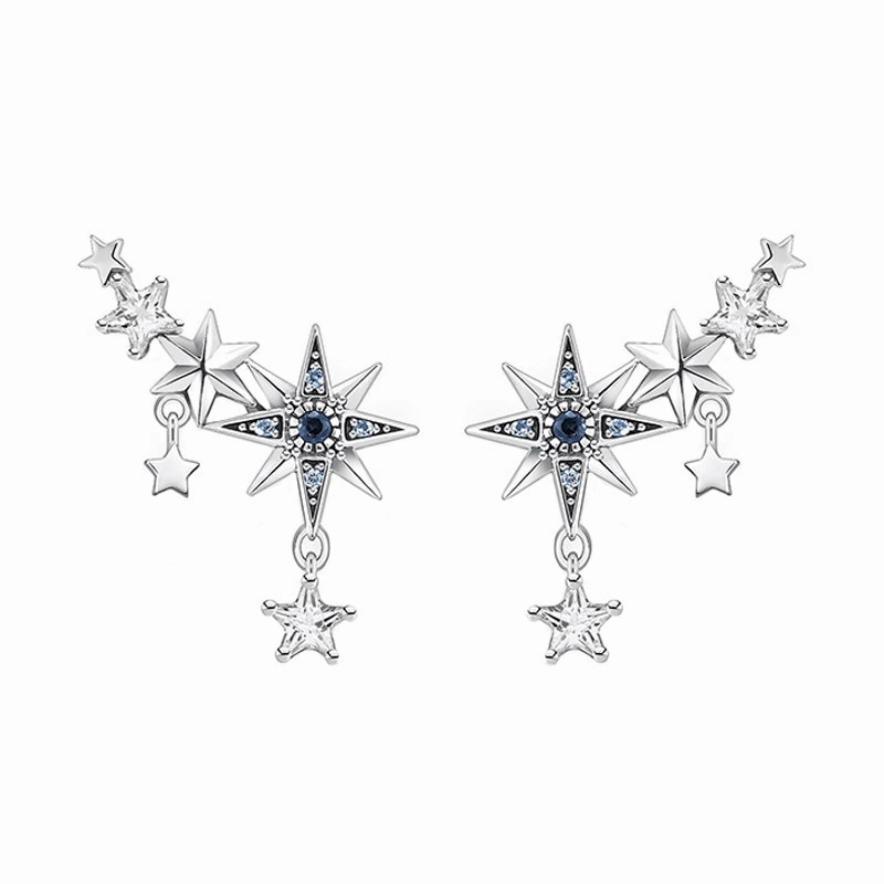 Thomas Sabo Royalty Sterling Silver Star Climber Earrings