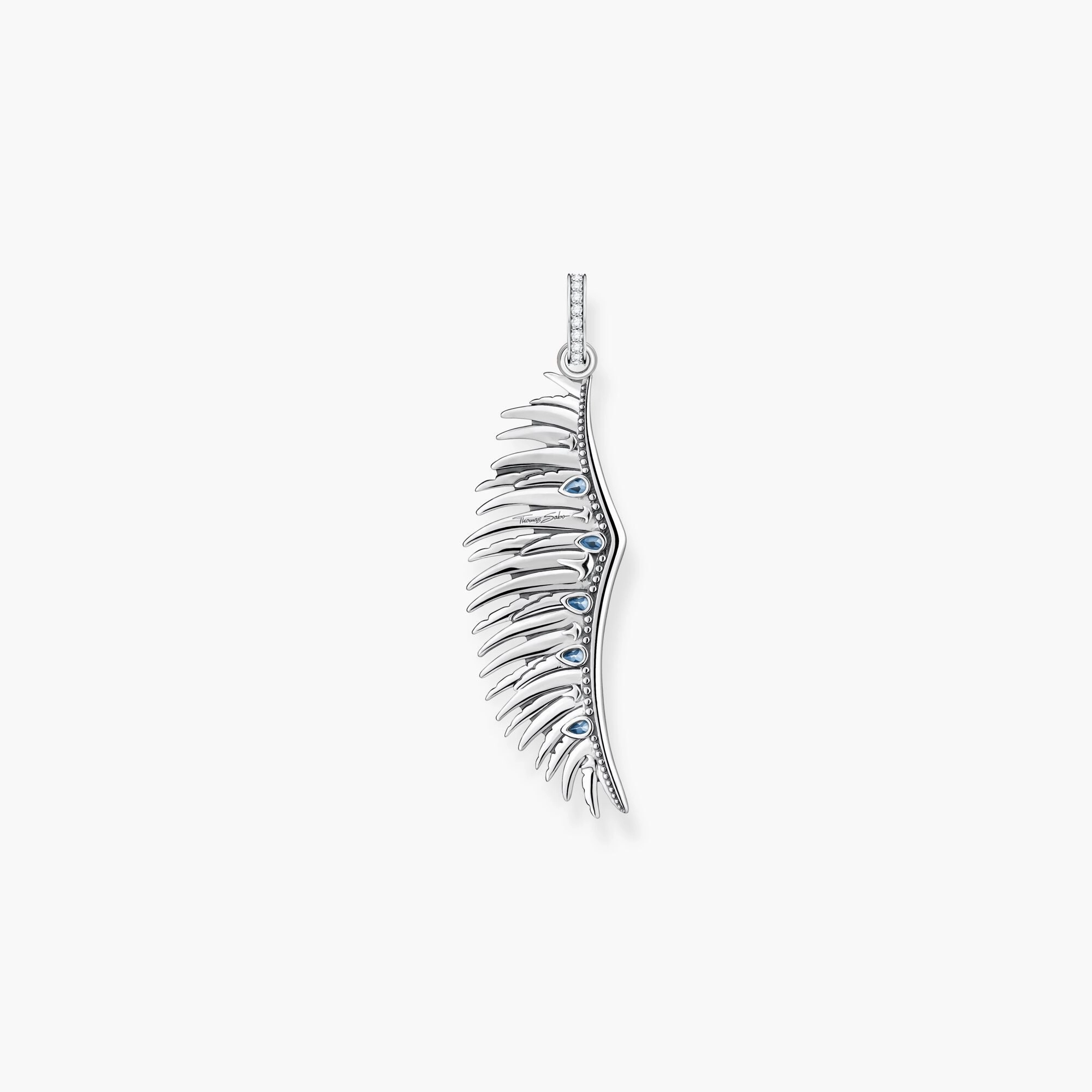 Thomas Sabo Silver Phoenix Wing with Blue Stones Pendant