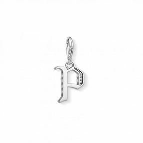 Thomas Sabo Silver Zirconia Vintage P Letter Pendant Charm